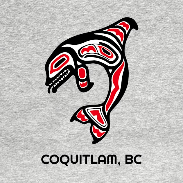 Coquitlam, British Columbia Red Orca Killer Whale Northwest Native Fisherman Tribal Gift by twizzler3b